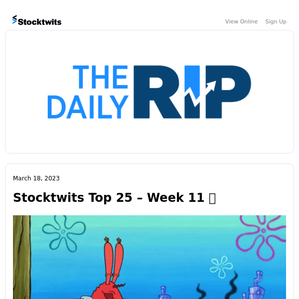 Stocktwits Top 25 - Week 11 📈