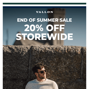 End of Summer Sale | 20% off storewide ☀️