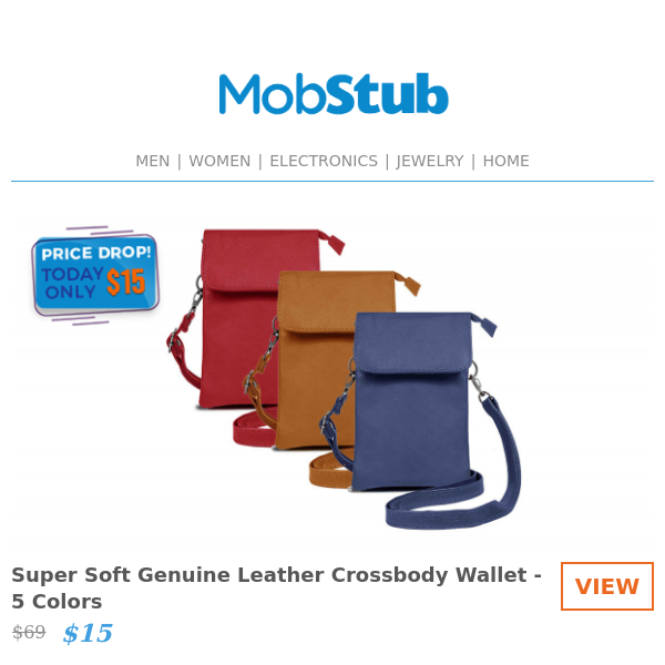 PRICE DROP: Super Soft Genuine Leather Crossbody Wallet - 5 Colors - ONLY $15!