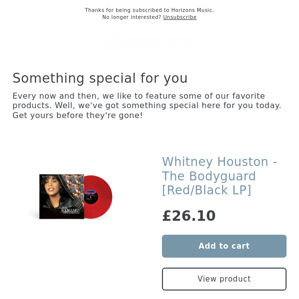 SOON! Whitney Houston - The Bodyguard [Red/Black LP]