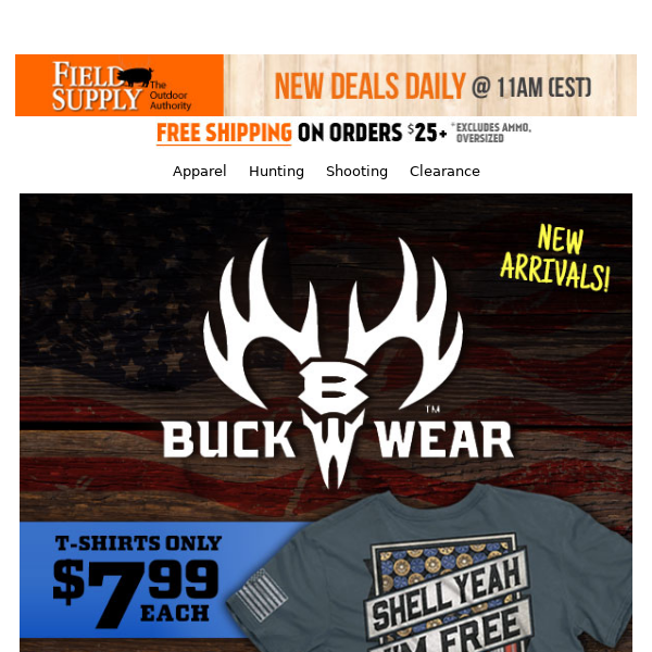 Unbeatable Savings Alert: Buck Wear Tees Priced to Fly at $7.99