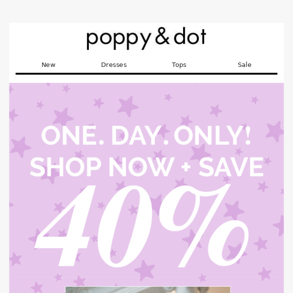 40% Off For 1 Day Only!