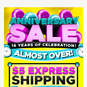 Anniversary Sale Almost Over! 30-70% Off + Extra 15% Off!