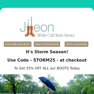 Storm Season need Rain Boots 25% OFF