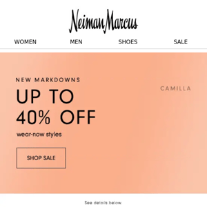 Up to 40% off: New markdowns have landed