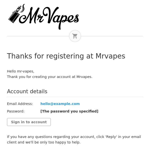 Thanks for registering at Mrvapes