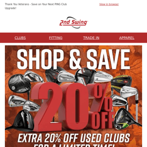 Limited-Time Only - Save 20% on Used Clubs ⛳ FREE Shipping + 30-Day Play Guarantee