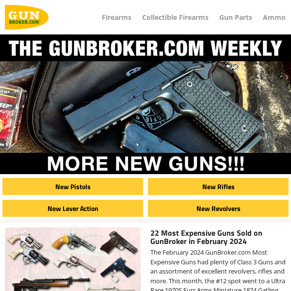 Most Expensive Guns Sold on GunBroker, Plus New Springfield Emissary!