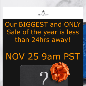 BIGGEST SALE OF THE YEAR IS IN 24HRS!