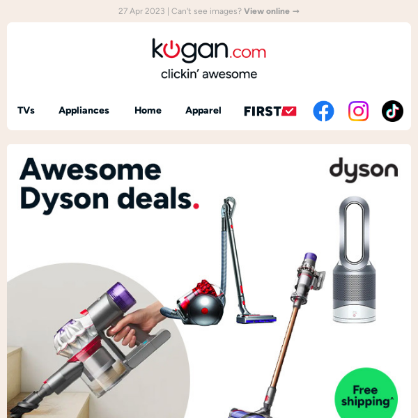 Dyson V10 Vacuum $699 (Don't Pay $1,099) plus Free shipping on a range of Dyson vacuums