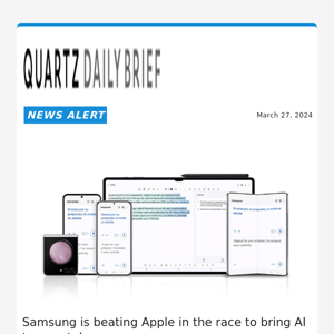 News alert: Samsung laps Apple in AI smartphone race