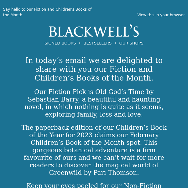 📚 Introducing Blackwell's Books of the Month