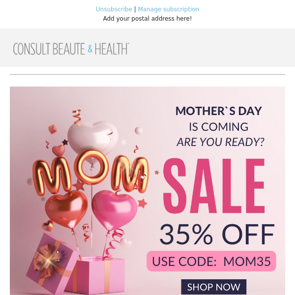 💕 35% OFF MOTHER'S DAY SALE! Give your Mom the gift of self-love this year!