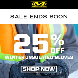 Ends Soon - Save 25% off Winter Gloves!