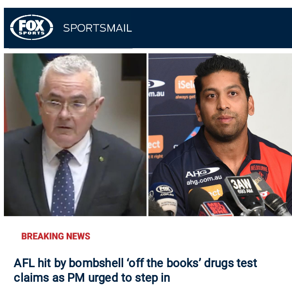 Bombshell allegations of secret illicit drugs cover-up in AFL