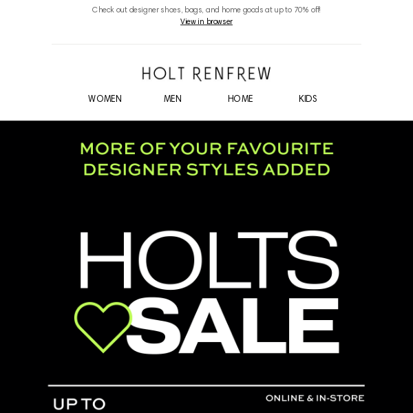 Holts ❤ Sale | Designer Fashion, Accessories & Home Now at Up to 70% Off