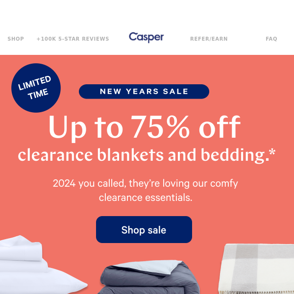 Casper clearance is up to 75% off 🚨