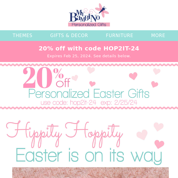 Shop 💜 early for your little🐰 bunny and SAVE 20%