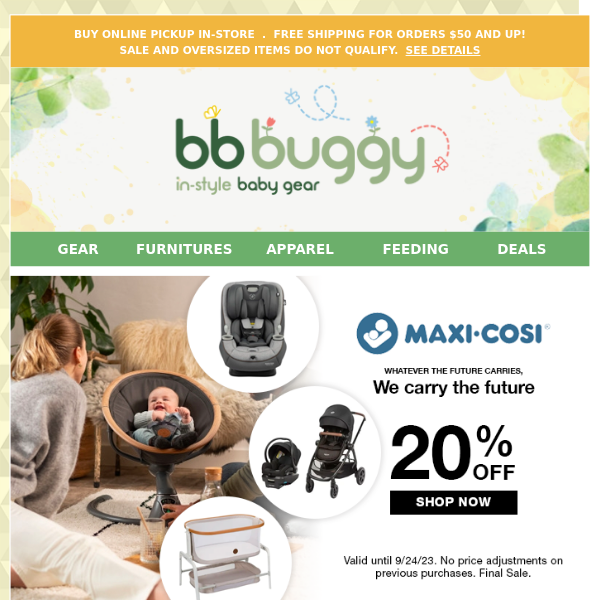 BB Buggy:  FINAL WEEK DEALS for CAR SEAT SAFETY MONTH
