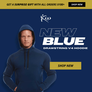 New Blue V4 Drawstring Hoodie!