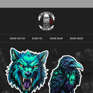 Free Holographic stickers with purchase of any Wolf or Raven Pack!