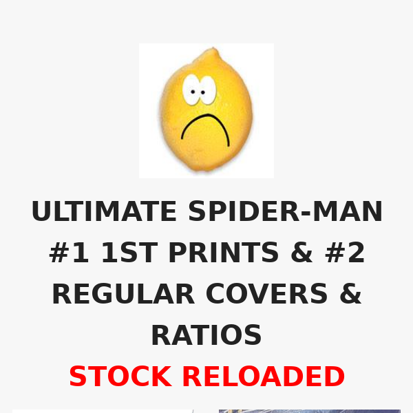 ULTIMATE SPIDER-MAN #1 1ST PRINTS & #2 REGULAR COVERS & RATIOS