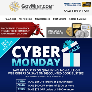 Hurry! Our Cyber Monday Sale Ends Tonight!