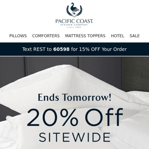 Final Days to Surround Yourself With Dreamy Bedding – 20% OFF