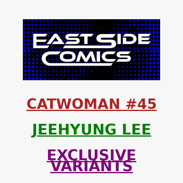 🔥 PRE-SALE TOMORROW at 2PM (ET)! 🔥 JEEHYUNG LEE's CATWOMAN #45 EXCLUSIVE VARIANTs 🔥PRE-SALE THURSDAY (6/02) at 2PM (ET) / 11AM (PT)