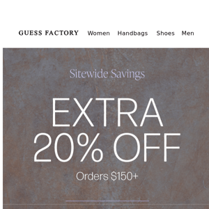 Extra 20% Off | Sitewide Savings