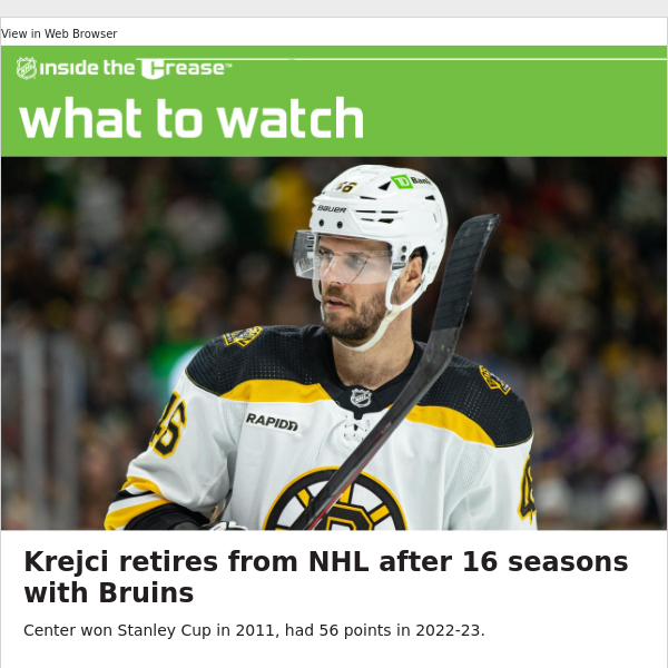 Bruins' David Krejčí Retires from NHL After 16 Seasons, Won Stanley Cup in  2011, News, Scores, Highlights, Stats, and Rumors