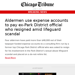 Aldermen use expense accounts to pay ex-Park District official who resigned amid lifeguard scandal