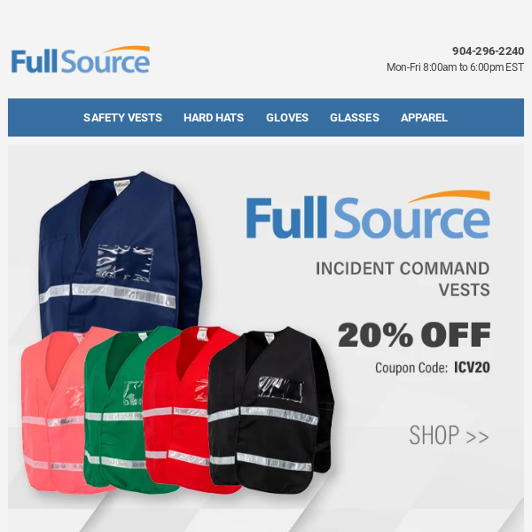 Ends at Midnight! 20% Off Full Source Incident Command Vests