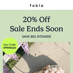 20% off is ending soon!