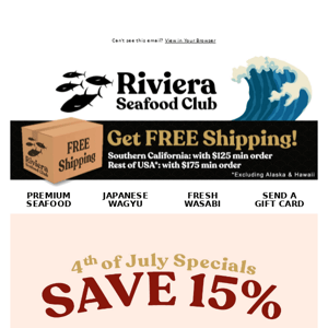 Hi Riviera Seafood Club! Save 15% on Ora King Salmon This Week Only!