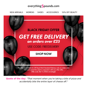 Free delivery ends tonight 😱