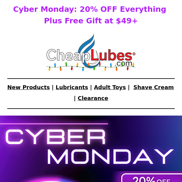 Cyber Monday: 20% OFF Everything Plus Free Gift at $49+