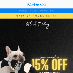 Save an EXTRA 15% off Toys! It's the best of Black Friday! ⏰ ENDS TONIGHT ⏰