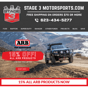 ARB 15% Off For a Limited Time Only!