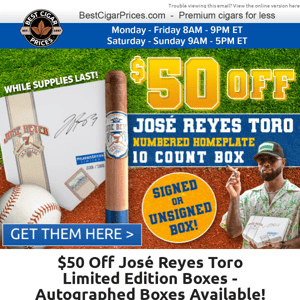 ⚾ $50 Off Jose Reyes Toro Limited Edition Boxes! ⚾