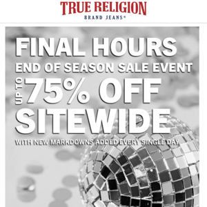 HOURS LEFT: 75% OFF SITEWIDE