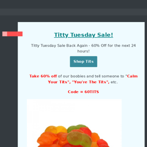 60% off Bag of Tits Inside! - You're The Tits!