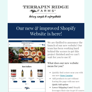 The wait is over! Our new and improved Shopify Website is here!﻿ 　    