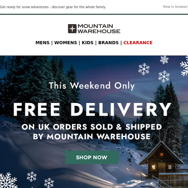 Don't Miss Out! Free Delivery This Weekend