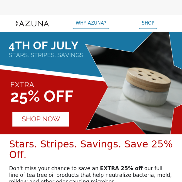 Stars. Stripes. Savings. Extra 25% OFF