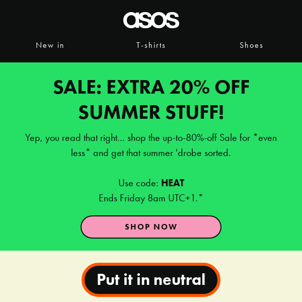 SALE: extra 20% off summer stuff ☀️