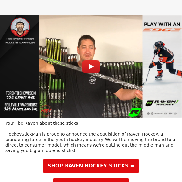 HockeyStickMan Acquires Raven Hockey🏒🦅