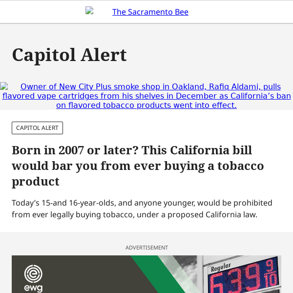 Born in 2007 or later? This California bill would bar you from ever buying a tobacco product