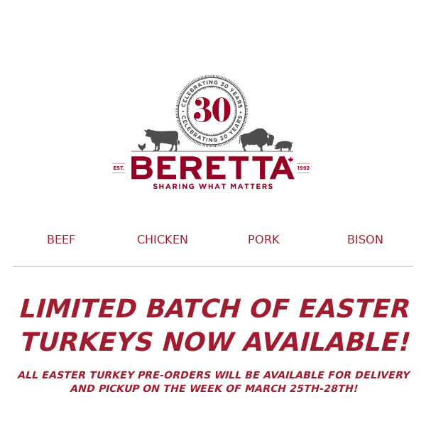 🦃EASTER TURKEY PRE-ORDERS NOW AVAILABLE!🦃
