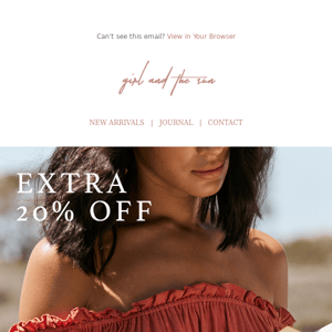 FINAL HOURS  |  EXTRA 20% OFF